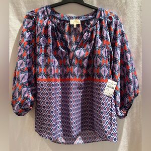 NWT Creative Concepts printed Blouse, size L